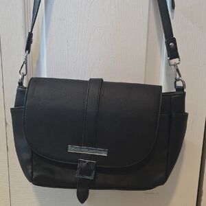 Damsel In Defense Sleek Black Crossbody Bag with Wallet - Concealed Carry